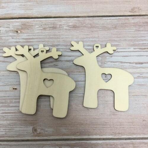 30 pcs laser cut wood christmas tree home decorations hanging deer