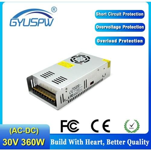 360W 30V 12A Single Output Switching Power Supply for LED Strip CNC 3D Printer Transformers 110V 220V AC DC30V SMPS
