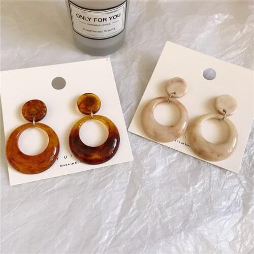 Acrylic Earring Qiu Dong Retro Fashion Women Contracted Joker Geometry Resin Earring Ornaments