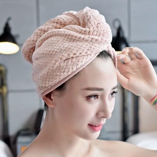 Microfiber Quick Drying Bath Towel Hair Dry Cap Women Girls Head Wrap Turban Hat for Household Bathing Accessories