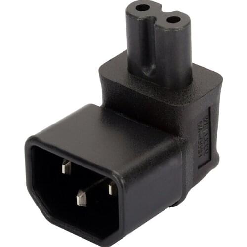 C14-C7 Up Bend AC Power Adapter IEC320 C14 TO C7 Connector Converter Male To Female Socket Chassis Server Conversion Plug