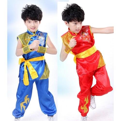 Children sleeveless Taekwondo Dobok Wushu Costume Kimono Judo clothing Chinese Kung Fu Suit Tai Chi Clothing Martial Art Uniform