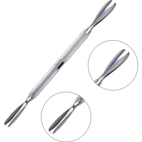 1pcs Double-ended Stainless Steel Cuticle Pusher Dead Skin Push Remover for Pedicure Manicure Nail Art Cleaner Care Tool