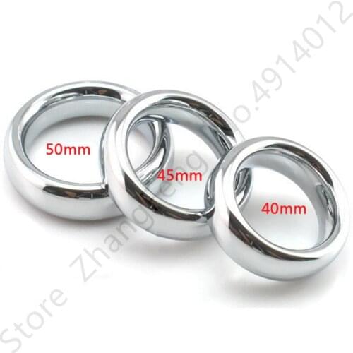 Stainless Steel Penis Rings Delay Lasting Firmer Erection Cock Ring Scrotum Pendant Stretcher Restraint adult Sex Toys for Men