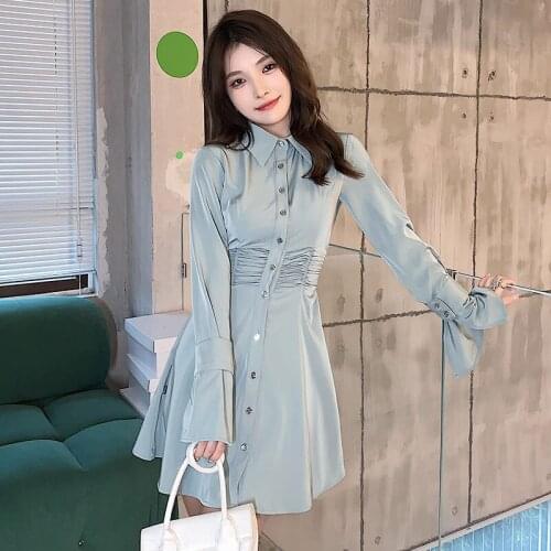 LENGONI Fashionable Shirt Dresses