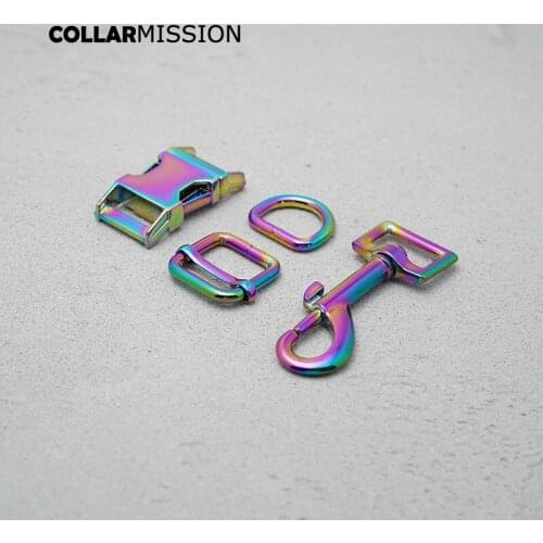 Metal buckle+adjust buckle+D ring+metal dog clasp/set) retailing 20mm for dog collar leash set harness DIY parts high quality