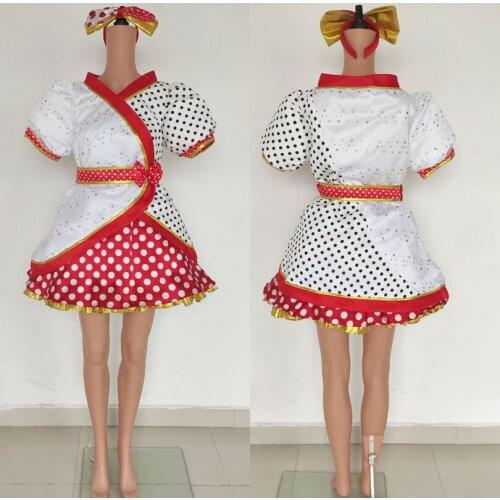 Cartoon Mary Mouse Stage Performance Princess Dress Fancy Halloween Christmas Ball Gown Adult Women Cosplay Costume