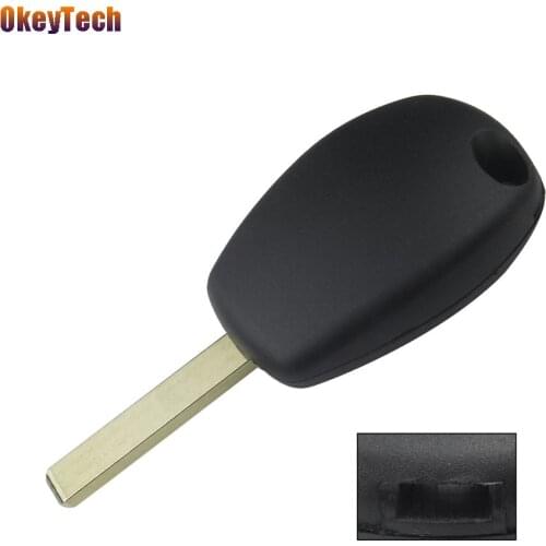 OkeyTech No Button Uncut VA6 Key Blade Remote Car Key Shell For Renault Twingo Clio Kangoo Master No Chip Keyless Entry Fob Case