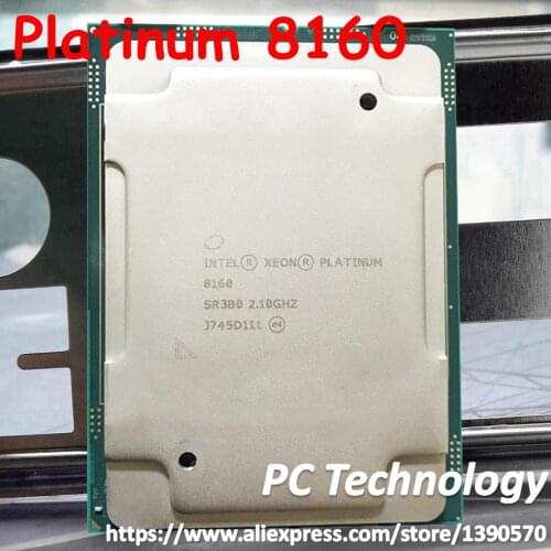 Original Intel Xeon Platinum 8160 CPU QS Platinum8160 Processor 33M Cache 2.10GHz 24-cores 150W LGA3647 CPU free shipping