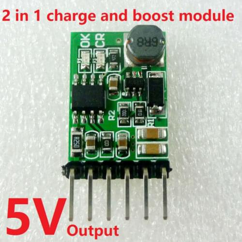 2 in 1 Charger & Discharger Board DC DC Converter Step-up Module Charge in 4.5-8V Boost out 5V for UPS mobile power diy