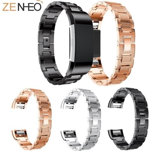 Predominant Alloy Strap for Fitbit Charge 2 Smart Adjustable Watch Strap Replacement Smart Watch Strap Simple Fashion Strap