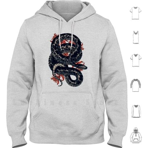 The Cosmic Serpent hoodies long sleeve Snake Serpent Sacred Geometry Flower Of Life Dark Occult Witch Crystal Esoteric