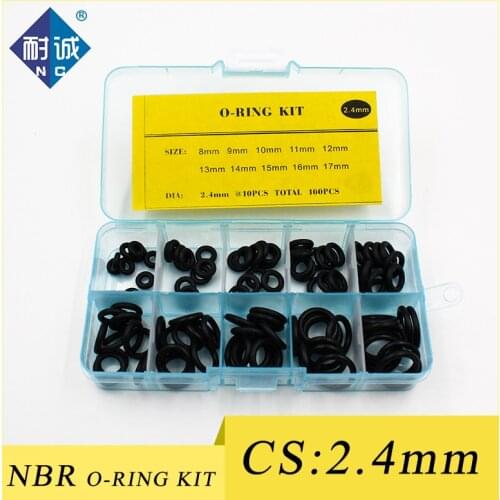 Thickness 2.4mm Rubber Ring NBR O Ring Seal Nitrile Sealing O-rings NBR Washer oring set Assortment Kit Set O Ring