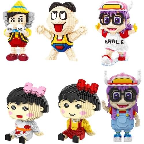 Japanese AnimePrincess Girl Figures Long Nose Hat Boy Model DIY Miniature Building Blocks Child Toys Gifts