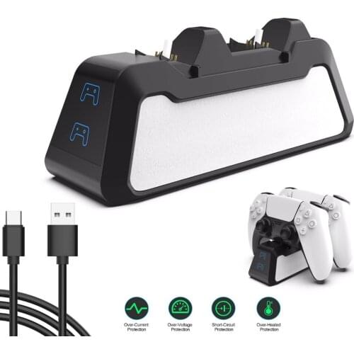 Dual Fast Charger for PS5 Wireless Controller USB 3.1 Type-C Charging Cradle Dock Station for Sony PlayStation5 Joystick Gamepad