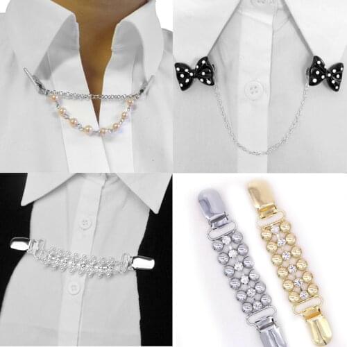 ONNUTO European And American Sweater Clip Plating Duckbill Buckle Clothing Chain Cardigan Clip Clothing Decoration