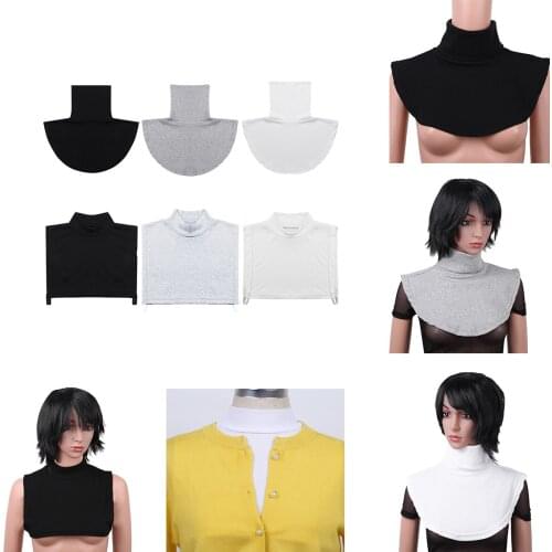 Womens Neck Dickey False Fake Turtleneck Half Top Collar Shoulder Cover Crop Top Faux Turtleneck Mock Blouse Dickey Collar Value