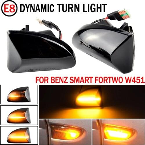 2pcs Amber Dynamic LED Marker Light For Mercedes Benz Smart Fortwo W451 Coupe Cabrio Side Turn Signal Light 12V Accessories