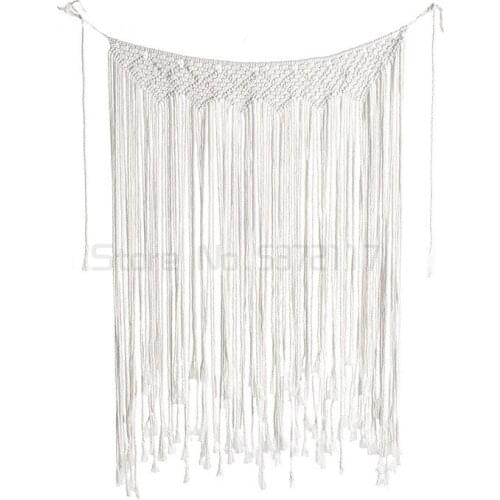 200x85CM Bohemian Handmade Wall Hanging Woven Tapestry Room Door Window Curtain Wedding Backdrop Macrame Hanging Curtain Decor