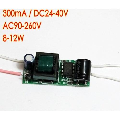 300mA 8-12x1W Isolated Led Driver 8W 9W 10W 11W 12W Power Supply 90V~260V 110V 220V for Led Ceiling lights LED chip