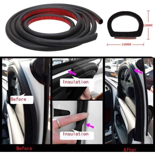 5M Big D-Shape Moulding Trim Rubber Strip Car Door Edge Seal Weather-strip Trim