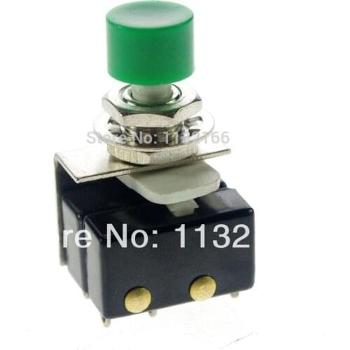 8mm Mount Green SPST Momentary Push Button Switch With 2 Micro Switch