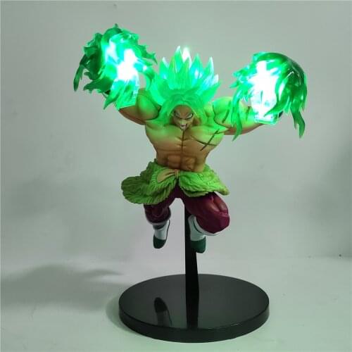 Anime Figures Dragon Ball Z Broly Broli LED Effect Power Figma PVC Toys Action Figural Collectible Broly DBZ Lighting Model Doll