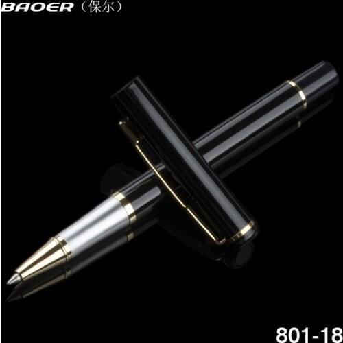 Baoer New high - grade metal pen office business pen school supplies stationery gift pen black refill ballpoint pen