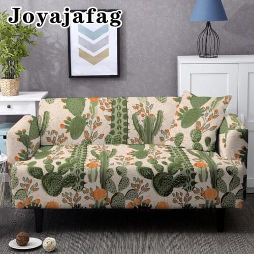 Cactus Plants Sofa Cover 1/2/3/4 Seaters Corner Stretch Couch Covers Elastic All-cover Slipcover For Living Room Decor