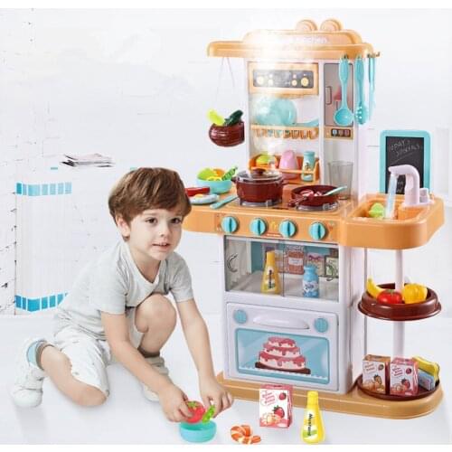 Childrens Educational toys kids Kitchen With Light Simulation Spray kitchen Toy Play house simulation kitchen Cooking Toy Set