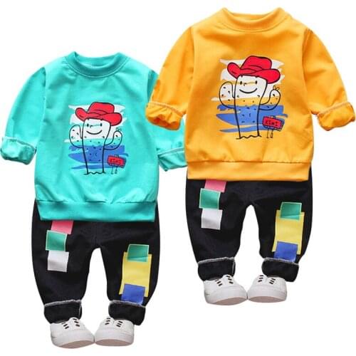 Children Girl Cartoon Long Sleeve Sweater + Trousers Suit Spring Autumn Casual Clothing Sets Boy Kid Vitality Fashion Tracksuit