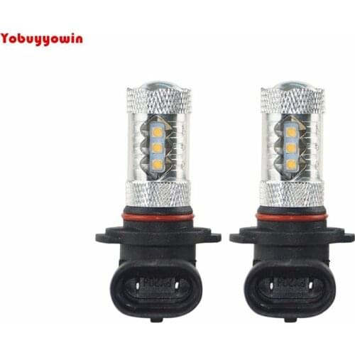 2Pcs H10 Bright White 80W 16LEDs Fog Daytime Light Lamp 6000K DC 9-24V 1700LM/Pair Driving Fog Light /Running Light DRL