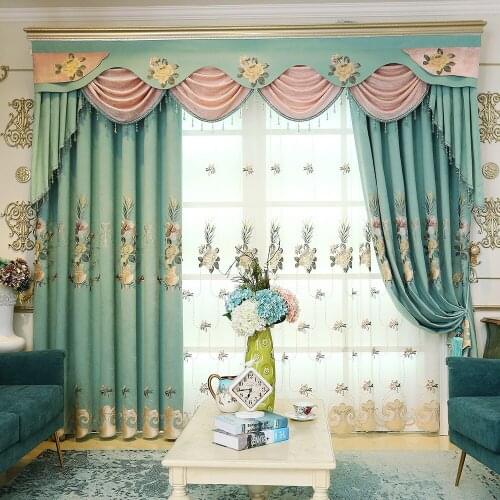 European relief and fresh printed cloth curtain curtain of sitting room bedroom study villa