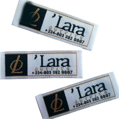 Customized With Own Logo Labels For Clothing Custom Woven Label Black Underwear Garment Weave Tag Handmade Fabric Tags
