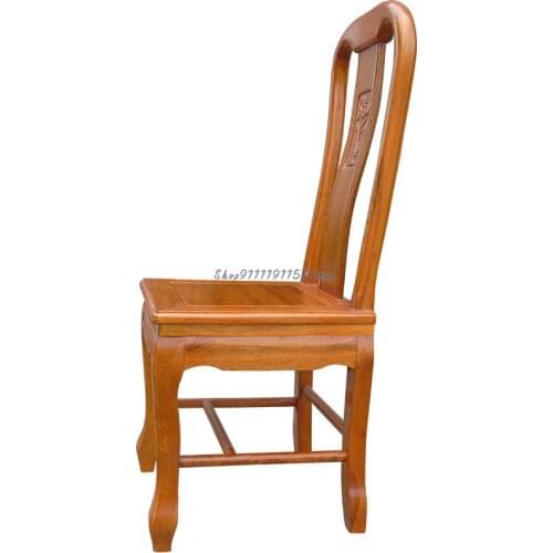 All Solid Wood Chinese Dining Chair Simple Antique Chair Back Home Leisure Restaurant Chair Hotel Log Stool