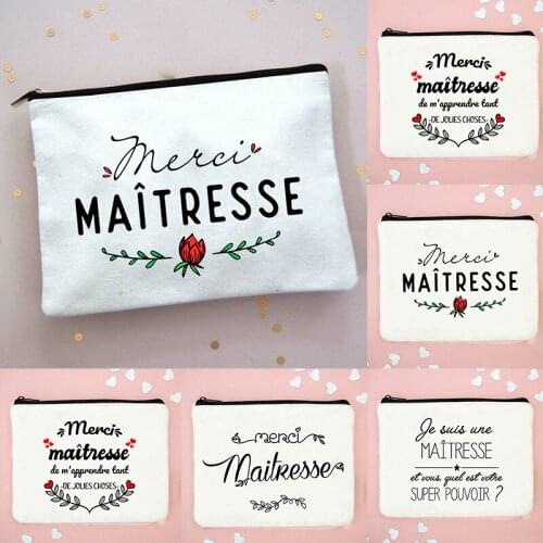French Print Makeup Bag Women Cosmetic Bags Travel Toiletries Organizer Female Storage Make Up Cases Shopping Purse Mother Gifts