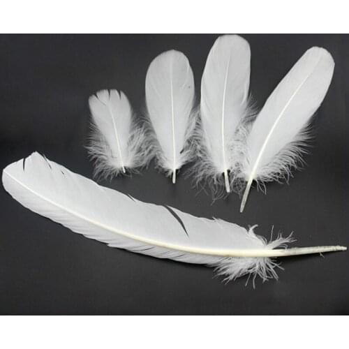 Fashion Diy Manual Garment Accessories 15-20cm Big White Feathers Floating Hard Float Goose Feathers 50pcs/lot
