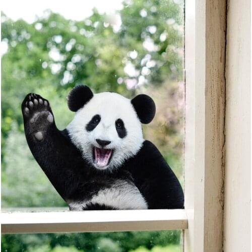 Cartoon Panda Say hello Wall stickers for kids baby room background Bedroom decoration wallpaper interesting Home Decor sticker