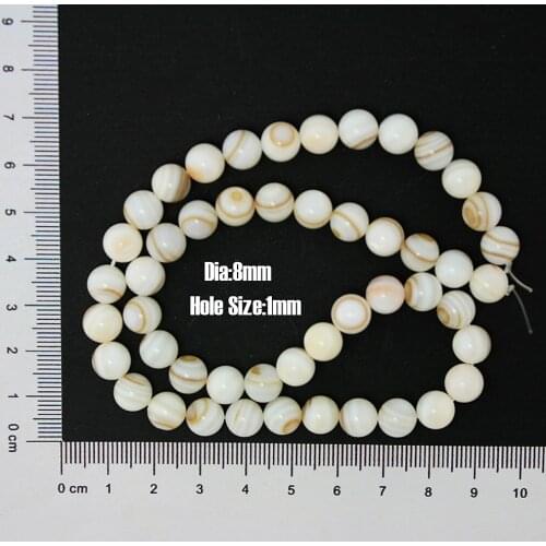 Natural Shell Pearl 8mm 1String/lot Round Beads for Jewelry Making DH-BTA041