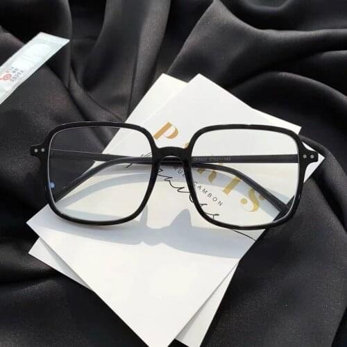 2021 Big Square Eyeglasses Frame Anti Blue Blocking Computer Eyeglass Diopter Myopia Glasses -1.0 -1.5 -2.0 -2.5 -3.0 To -4.5
