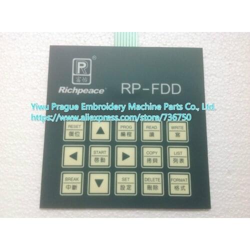 Genuine Richpeace RP-FDD Membrane keyboard keypad control panel switch for external floppy drive and USB reader of embroidery