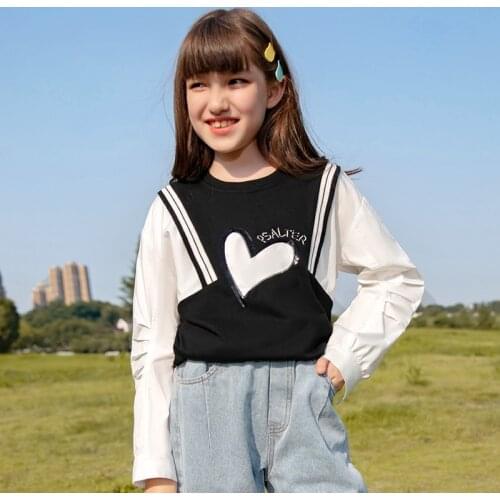 Autumn Spring 2 Piece Shirts And Denim Pants Clothes Sets Girls Fashion Casual Pullovers And Jeans Outfits Suits 2PCS Clothing