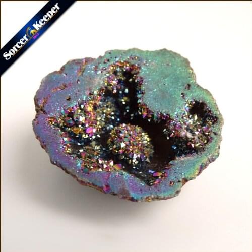 Irregular Natural Stone Pendulum Gold Plating Rainbow Crystal Druzy Pendants Sparkling Charms Necklace For Jewelry Making YS921