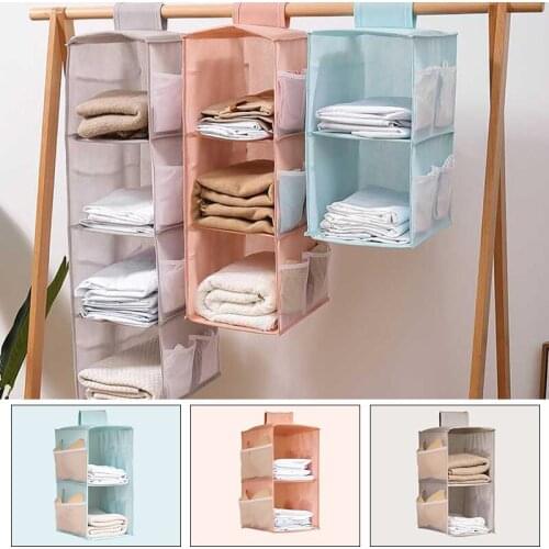 Hanging Drawer Shelf Storage Handbag Wardrobe Underwear Organizer Shelf Bag Closet Bra Rack Fabric Folded With Side Pocket