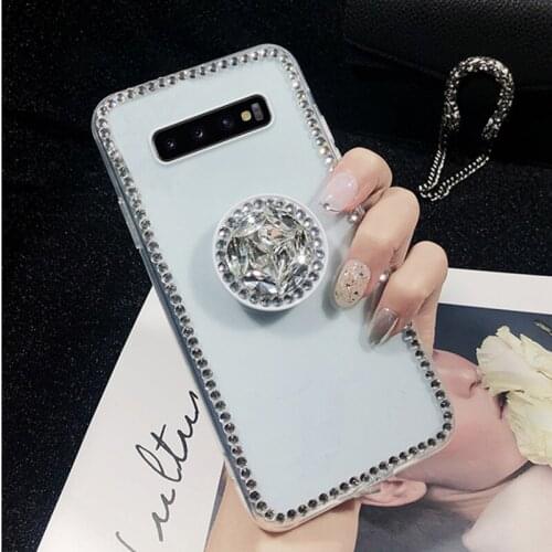 Anti-drop Transparent Diamond Sticker Case For Samsung S10 S20 Plus Ultra S20 FE M10 M20 J5 J7 Samsung Note 8 Soft TPU Cover