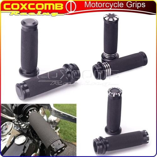 For Harley Touring Sportster Dyna Softail Motorcycle Grips 1'' 25mm Aluminum CNC Electronic Throttle Handle Bar Hand Grips