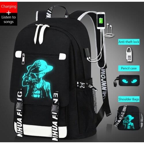 Cartoon Backpack Boys School Backpack Student Luminous Animation USB Charge School Bags Teenager Schoolbag Bagpack Rucksack