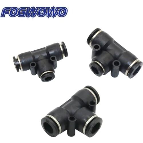 Slip-Lock T Type Quick Connector Pneumatic Tee Joint Pipe Joint Low Pressure Mist Cooling Garden Hose Connector 5 Pcs