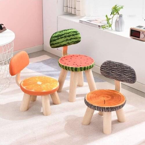 Стулья для кухни Chaise Enfant Children Cloth Art Solid Wood Backrest Small Stools Fruit Creative Household Shoe Stool Chair