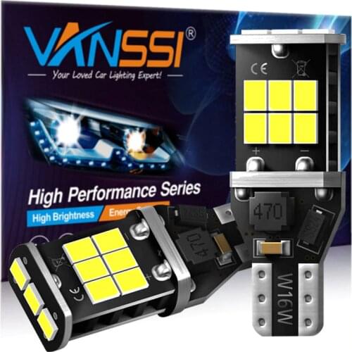 2pcs W16W T15 LED Bulb Canbus OBC Error Free 921 912 LED Backup Reverse Light Wy16W LED Indicator Signal Bulb White Amber Yellow
